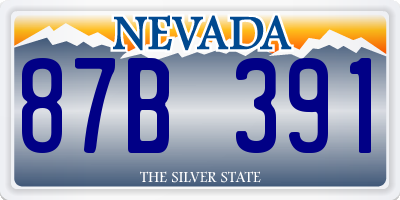NV license plate 87B391
