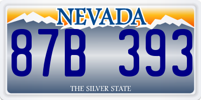 NV license plate 87B393