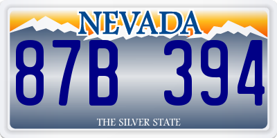 NV license plate 87B394