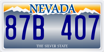 NV license plate 87B407