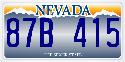 NV license plate 87B415