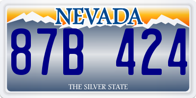 NV license plate 87B424