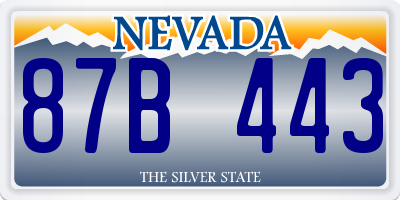 NV license plate 87B443