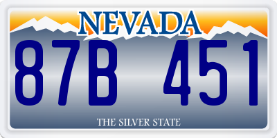 NV license plate 87B451