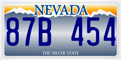 NV license plate 87B454