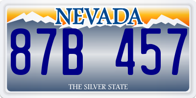 NV license plate 87B457