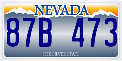 NV license plate 87B473