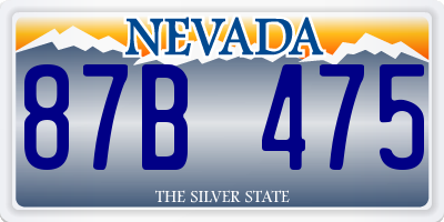 NV license plate 87B475