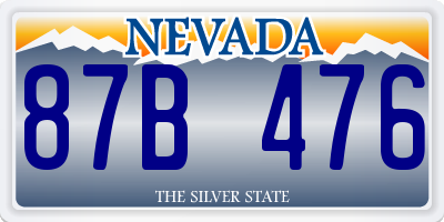 NV license plate 87B476