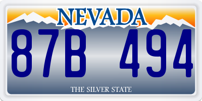 NV license plate 87B494
