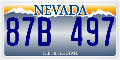 NV license plate 87B497