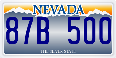 NV license plate 87B500