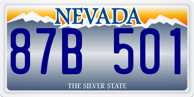 NV license plate 87B501