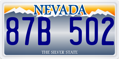 NV license plate 87B502