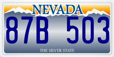 NV license plate 87B503