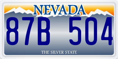 NV license plate 87B504