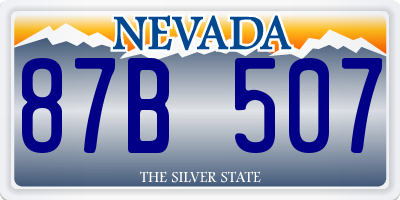 NV license plate 87B507