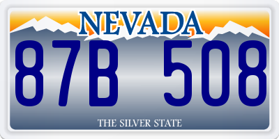 NV license plate 87B508