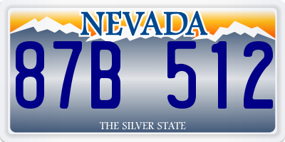 NV license plate 87B512