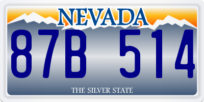 NV license plate 87B514