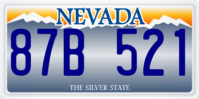 NV license plate 87B521