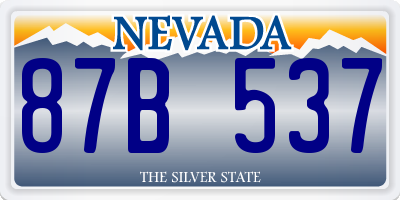 NV license plate 87B537
