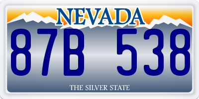 NV license plate 87B538