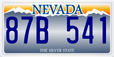 NV license plate 87B541