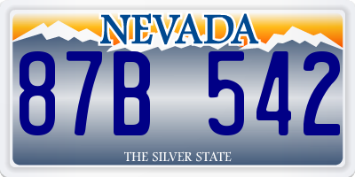 NV license plate 87B542