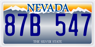 NV license plate 87B547