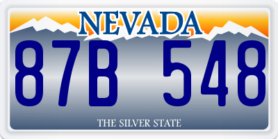 NV license plate 87B548