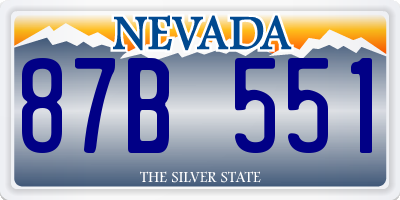 NV license plate 87B551