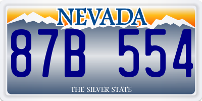 NV license plate 87B554