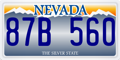 NV license plate 87B560