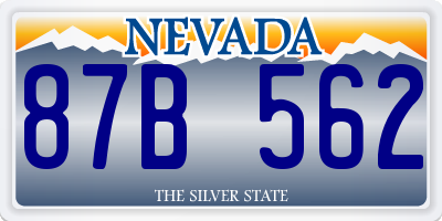 NV license plate 87B562
