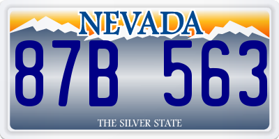 NV license plate 87B563