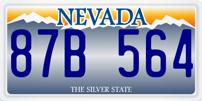 NV license plate 87B564