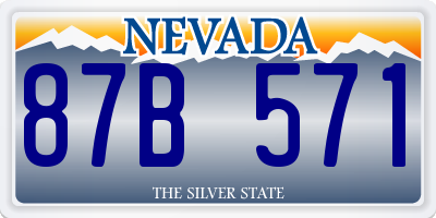 NV license plate 87B571