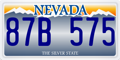 NV license plate 87B575