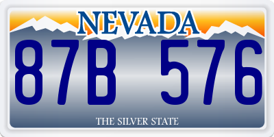 NV license plate 87B576