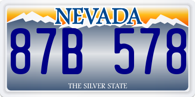 NV license plate 87B578