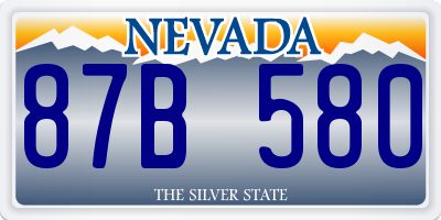 NV license plate 87B580