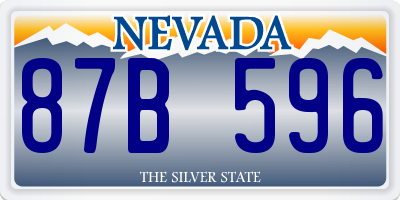 NV license plate 87B596