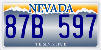 NV license plate 87B597