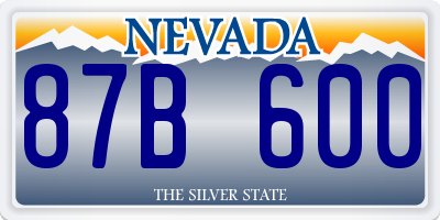NV license plate 87B600