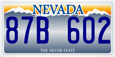 NV license plate 87B602