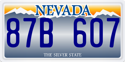 NV license plate 87B607