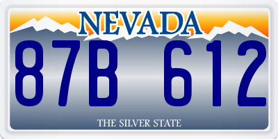 NV license plate 87B612