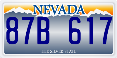 NV license plate 87B617