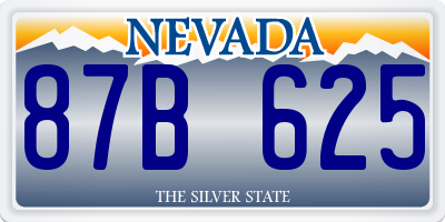 NV license plate 87B625